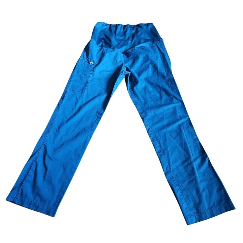 WonderWink WonderWork Womens Maternity Scrub Pants Teal Blue Cargo 378